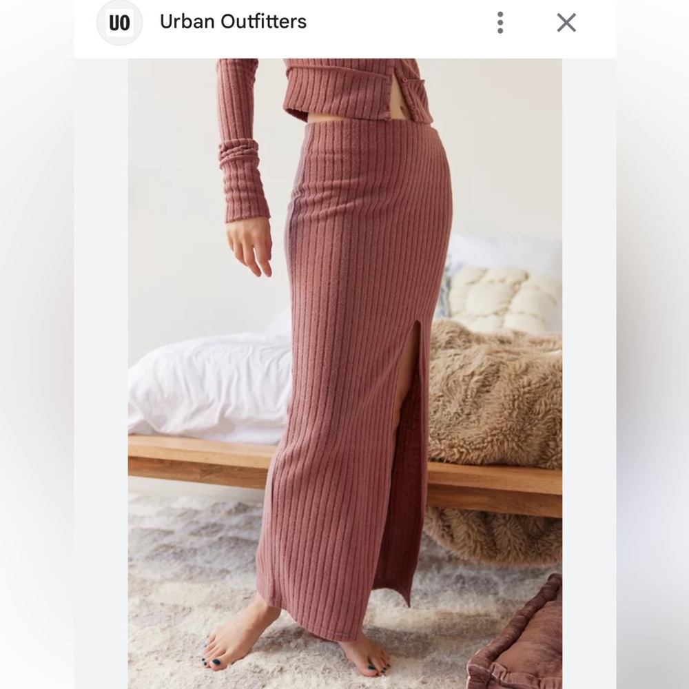 SOLD Urban Outfitters Pink Ribbed Maxi Pencil Skirt